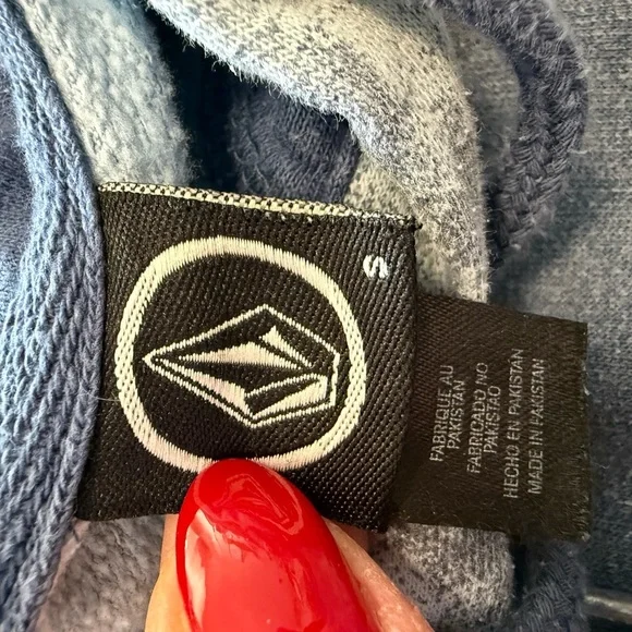 Volcom Blue Tie Dye Hoodie Sweatshirt Pullover Stone Logo Men's/Unisex Small - Picture 6 of 6
